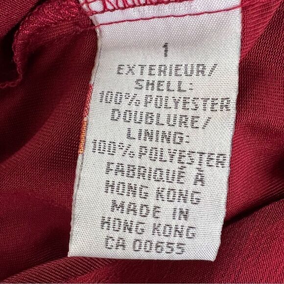 Vintage 90s Y2K Red Sheer Overlay Sequin Cap Sleeve Midi Dress 1 - Picture 9 of 11